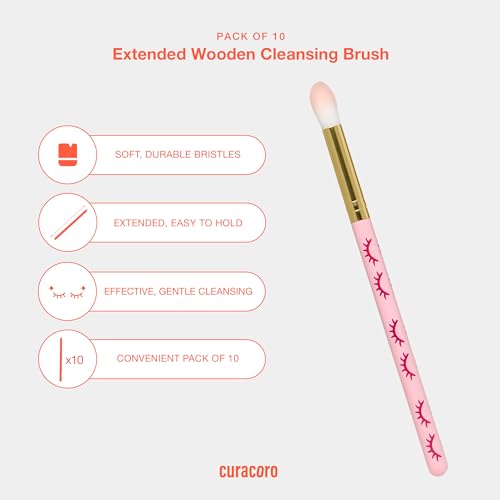 Curacoro Lash Shampoo Brushes, Pack of 10 Eyelash Cleansers