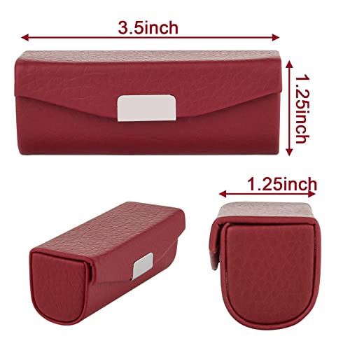 Beautyflier PU Leather Lipstick Case with Mirror - Red