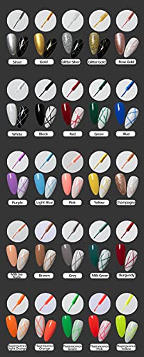 White Liner Pen Gel Nail Polish, Painting Drawing UV Led Gel Polish Set, Classic DIY 3D Gel Nail Paint Nail Gel Polish, Pen Tool, Pull Line Pen for Nail Manicure