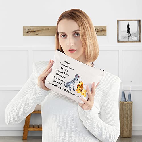 WZMPA Dog Movie Cosmetic Makeup Bag Dog Fans Gift You Are Braver Stronger Smarter Than You Think Makeup Zipper Pouch Bag (Always Lady & Dog)