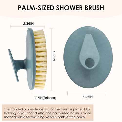 INNERNEED Soft Silicone Body Cleansing Brush Shower Scrubber, with PP Shower Brush for Cellulite Treatment, Lymphatic Drainage and Blood Circulation Improvement