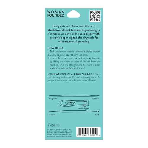 Onyx Professional 3 Piece Thick Toenail Grooming Kit - Includes Stainless Steel Toenail Clippers and 2 Tools for Smoothing, Shaping and Cleaning, Cut Through Thick Toenails, Healthy Feet