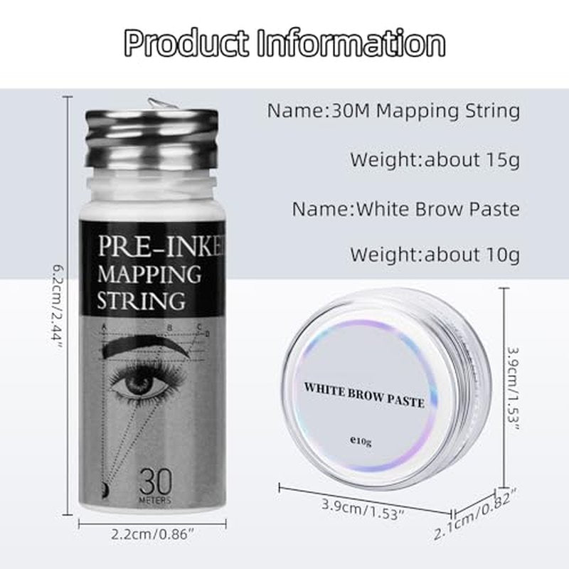 ATOMUS Brow Mapping Set with White Paste, String & Brushes