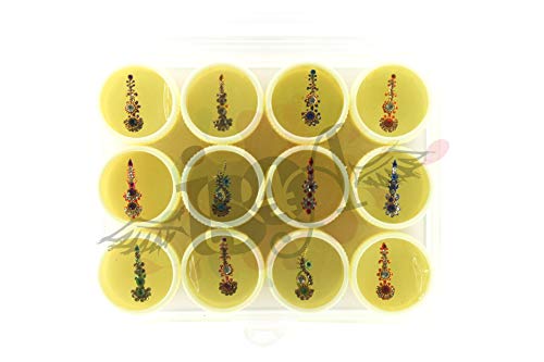Multicolored Crystal Bindis Tattoo Stickers - Set of 12