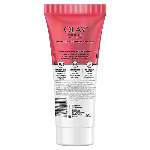 Olay Nourishing & Hydrating Hand and Body Lotion with Hyaluronic Acid, 6 fl oz tube (Pack of 3)