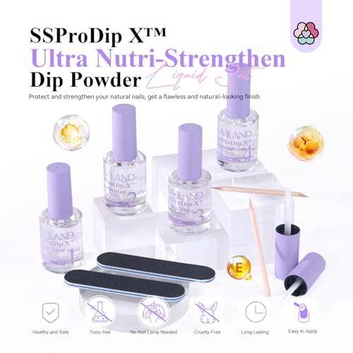 Saviland HEMA-Free Dip Powder Liquid Set - Base, Activator & Top Coat