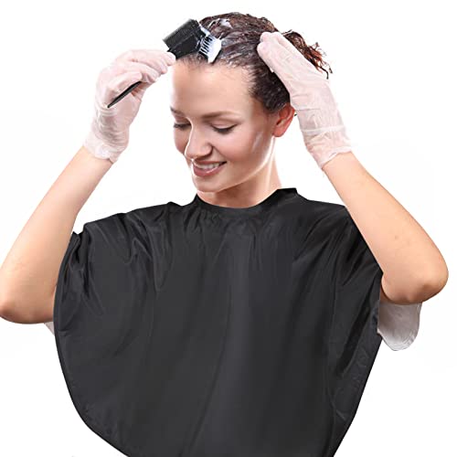 Short Barber Cape Salon Apron for Hair Cutting Dye Coloring - Black - 1