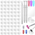 200 Pcs Ombre Nail Sponge Kit with Grabbing Pen, Acrylic Palette & Stand