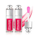 GECOMO 2PCS Hydrating Lip Glow Oil, Lip Oil Gloss Transparent Toot Tinted Nourishing Long Lasting Repairing Lightening Lip Lines (RASPBERRY) 0.2 OZ