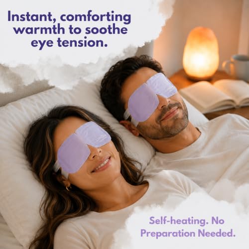 LumiDew Unscented Self-Heating Eye Mask 16 Pack for Sleep & Dry Eye Relief