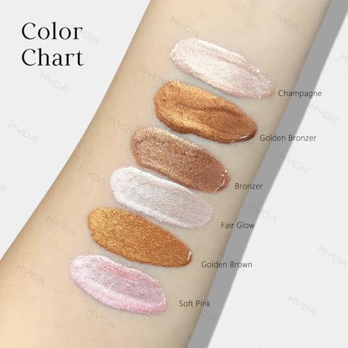KYDA Liquid Highlighter Drops - Multiuse Glow Makeup, Soft Pink