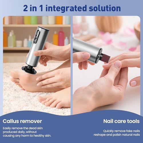 MUXUN Black Mini Rechargeable Electric Foot Callus Remover 9-Speed Pedicure Tool