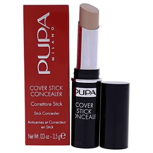 Pupa Milano Cover Stick Concealer - Ideal for Normal to Combination-Oily Skin - Offers Medium to High Coverage - For Pure Color and Total Smoothness to the Skin - 002 Beige - 0.123 Oz