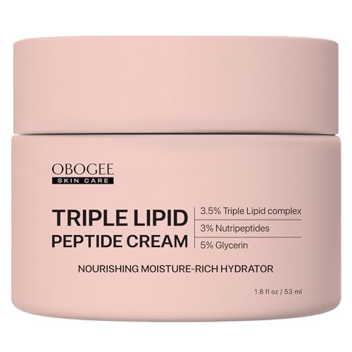 Triple Lipid-Peptide Cream: Enriched with Lipids, Peptides, Hyaluronic Acid, and Shea Butter for Brightening, Firming, and Plumping, 1.8 oz