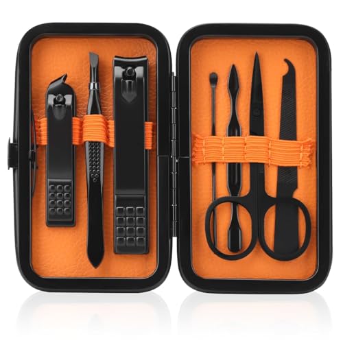 Travel Manicure Set for Men and Women - Nail Clipper Kit with 7 Tools