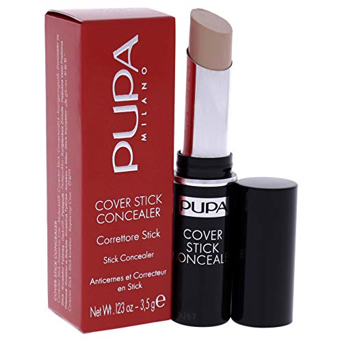 Pupa Milano Cover Stick Concealer - Ideal for Normal to Combination-Oily Skin - Offers Medium to High Coverage - For Pure Color and Total Smoothness to the Skin - 002 Beige - 0.123 Oz