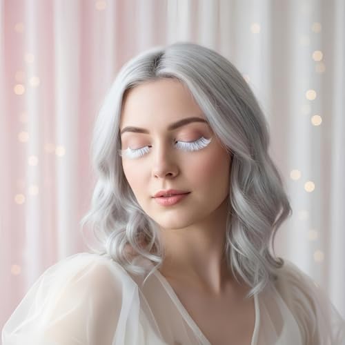 White Anime False Eyelashes - 2 Pairs Fluffy Lashes