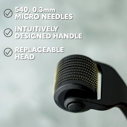 Beard Club Derma Roller 540 Titanium Needles with Spray & Case
