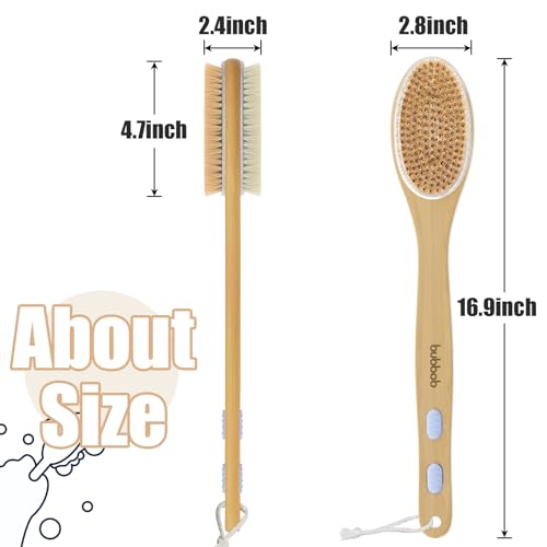 17-Inch Back Scrubber Brush with Long Handle for Shower