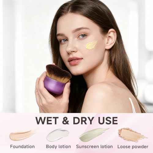 Blend & Blur Extra Large Body Makeup Brush for Self Tanner,Leg Makeup & Bronzer Self Tan Applicator, Powder, Foundation, Blusher, Bronzer£¬Massager for Face Gift box (Purple)