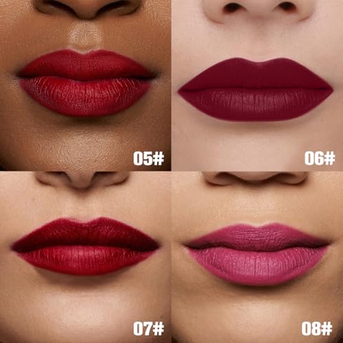 PHOFAY Lip Gloss - Bold Red Shimmer, Moisturizing Vegan