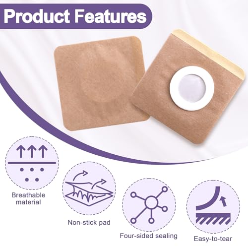 50pc Castor Oil Belly Patches - Self-Adhesive Organic Cotton