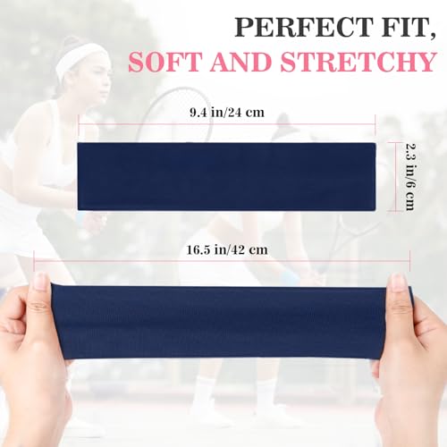 8-Pack Sweat-Wicking Headbands for Women, Non-Slip Workout