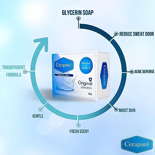 Cerapure Glycerin Soap Bars For Men Women Clear Transparent Bath Soap Bar For Dry Skin Formular Cleanse And Moisturize Skin All Day Freshness (1)