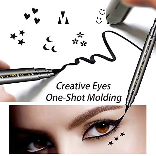 6 Pcs Double-Headed Eyeliner Stamp Set - Waterproof Liquid Liner