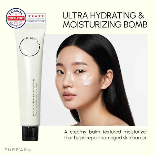 PURE'AM Korean Moisturizer For Dry & Sensitive Skin, Vegan & Hydrating Face Cream For Women, 75ml (2.5 Fl Oz)