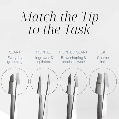 Professional Eyebrow Tweezer Set for Women & Men - 4 PC Kit
