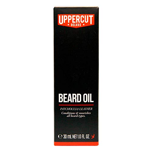 UPPERCUT DELUXE Conditioning Beard Oil, Patchouli & Leather Scent, 1 fl. oz. (Pack of 2)