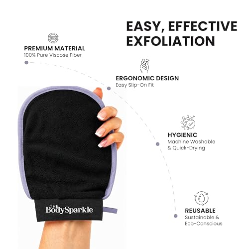 Exfoliating Shower Glove - Viscose Body Scrubber Mitt for Dry Skin