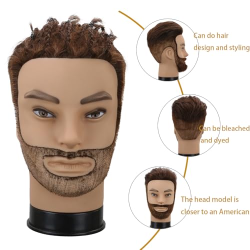 Male Mannequin Head 100% Human Hair Barber Training