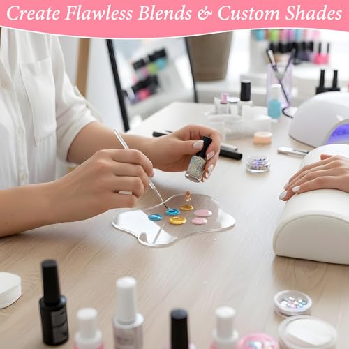 Acrylic Nail Art Palette for Color Mixing - Transparent Makeup Tray