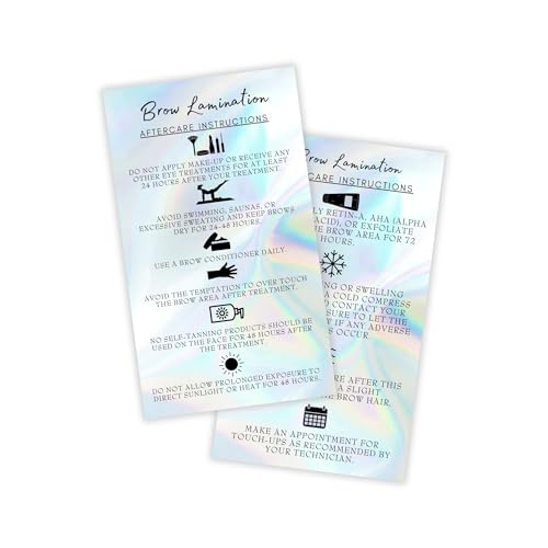 Brow Lamination Aftercare Cards | 50 Pack Business Card Size