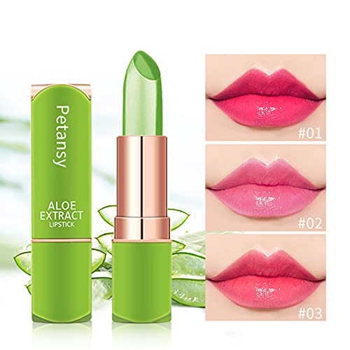 Petansy 3 Pack Aloe Vera Temperature Color Change Lipstick