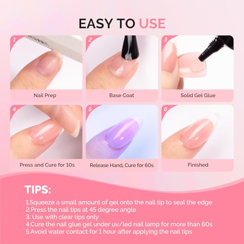 MelodySusie Solid Nail Glue Gel - 2Pcs 20g for Acrylic Nails