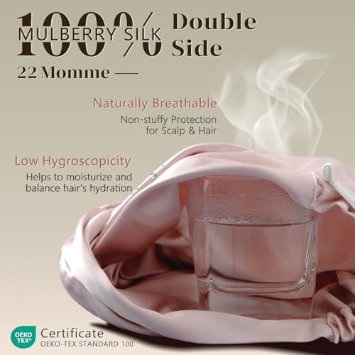 ZIMASILK 22 Momme Mulberry Silk Bonnet for Sleeping & Hair Care