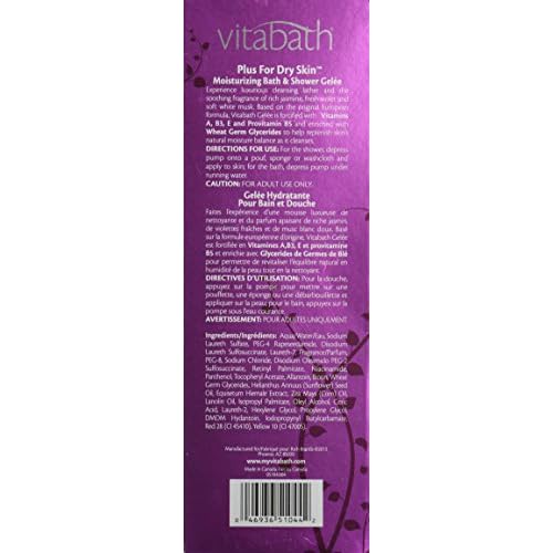 Vitabath Moisturizing Bath & Shower Gelee, Plus For Dry Skin, 32-Ounces