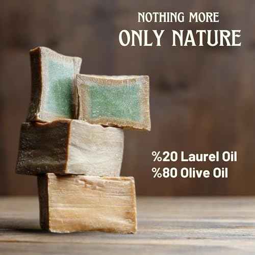 Aleppo Soap Bar,%20 Laurel Oil%80 Virgin Olive Oil, Natural Handmade, Crafted using the Original Ancient Recipe, Gentle for Face, Body, Hair (7oz Each (Pack of 2))