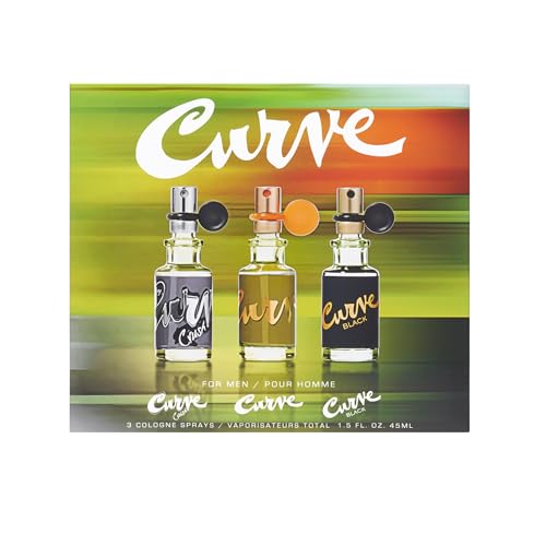 Curve Men's Cologne 3-Piece Gift Set - 0.5 oz Travel Sprays