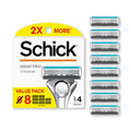 Schick Quattro Titanium Razor Blade Refills 8 Count - Compatible with Quattro Razors