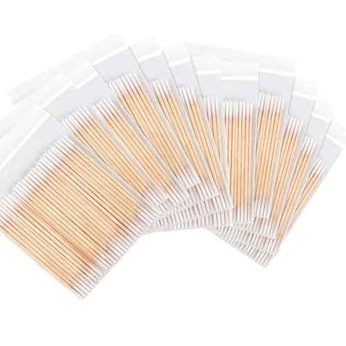 kissxiaoya 1200 Count Microblading Cotton Swab, Double Pointed Tip Swabs, Multipurpose Precision Tipped, Wood Sticks for Make up, Tattoo Permanent Supplies