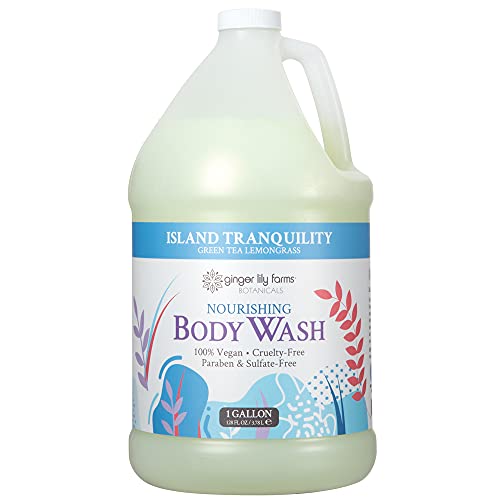 Ginger Lily Farms Botanicals Body Wash + Shampoo + Conditioner Bundle, Island Tranquility, 1 Gallon Each