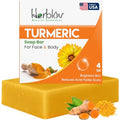 Turmeric Soap Bar for Face & Body ? Natural Turmeric Skin Soap Wash for Dark Spots, Intimate Areas, Underarms ? Brightening Face Cleanses Skin, Great for Acne, Scars