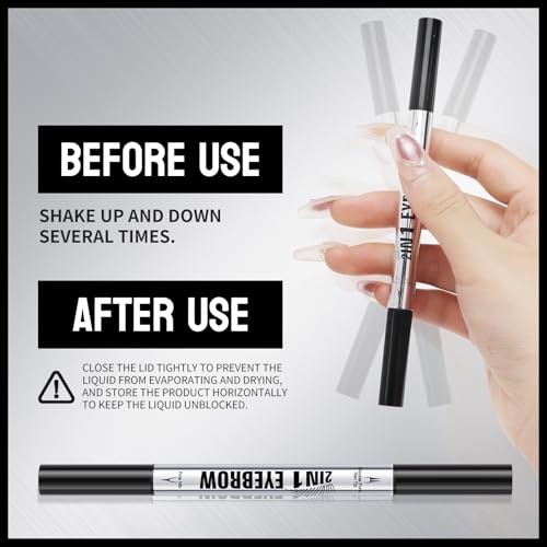 Microblading Eyebrow Pen 2-in-1 Waterproof Dark Brown