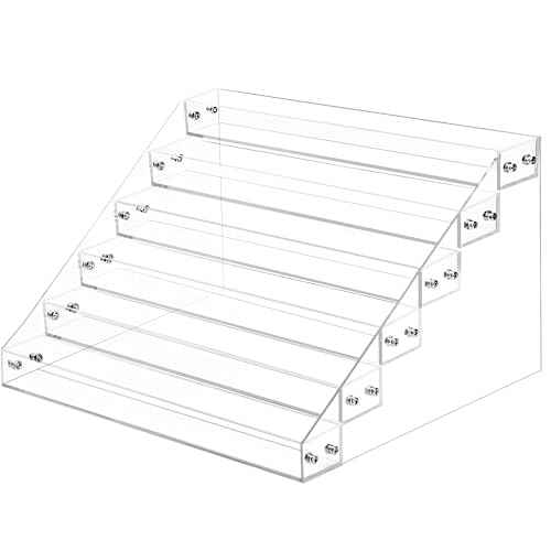 6-Tier Nail Polish Organizer Rack, Acrylic Display Stand Holder for Nail Paint, Tattoo ink, Essential Oil, Sunglasses Storage for Salon Vanity Table, Home Decor, Holds 72 Bottles