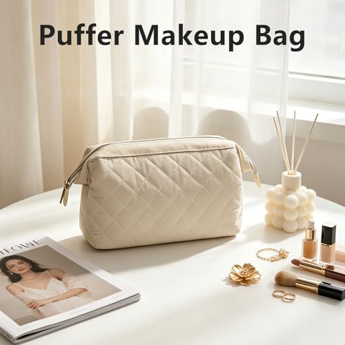 Wudygirl Travel Makeup Bag - Padded Cosmetic Pouch for Women