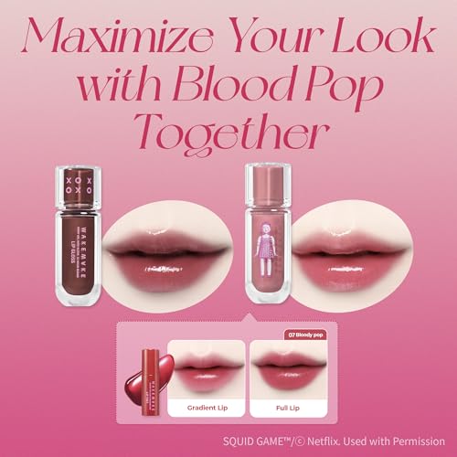 WAKEMAKE Squid Game Dewy Gel Maxi Gloss - Long-Lasting Lip Set